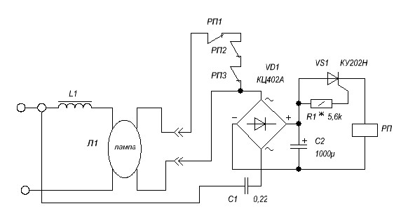 Диммер на тиристоре ку202 схема