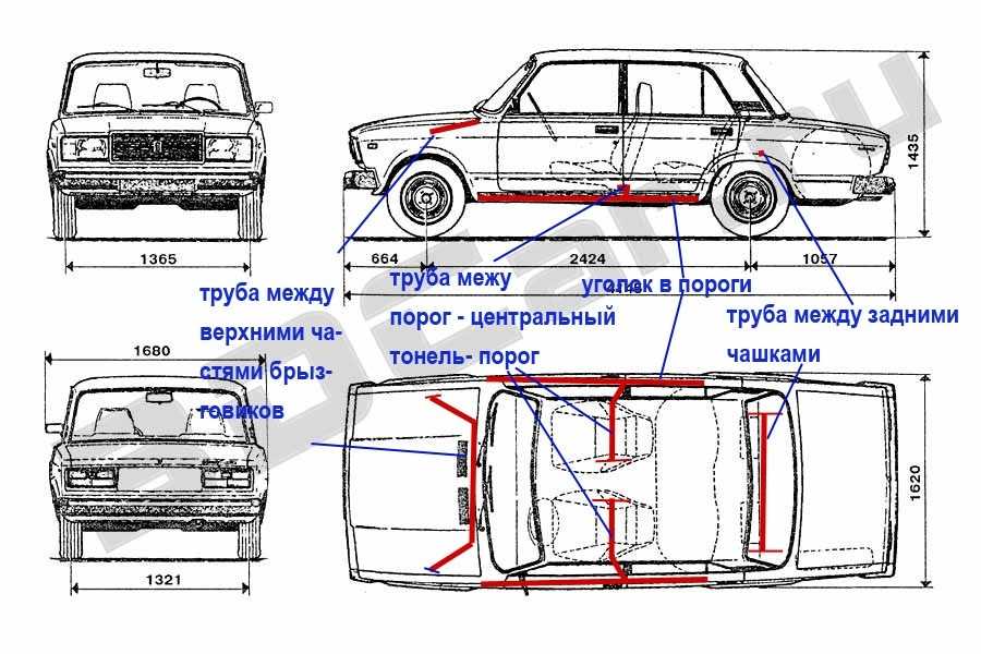 Чертеж ваз 2105 для создания модели