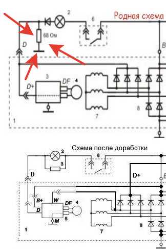 Схема подключения генератора на приору