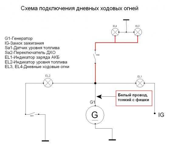 Схема подключения птф калина