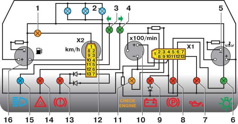 Схема подключения панели приборов ваз 2112 евро