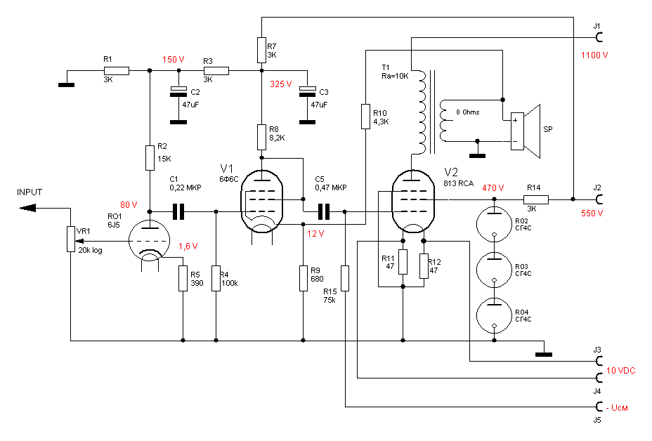 Схема усилителя на лампе г 807