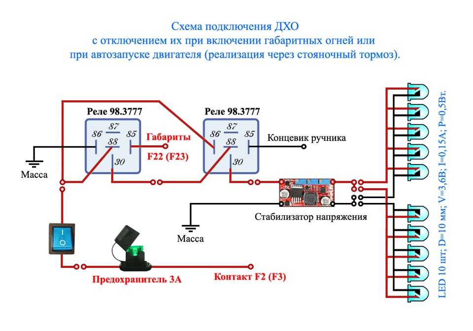 Схема подключения габаритов