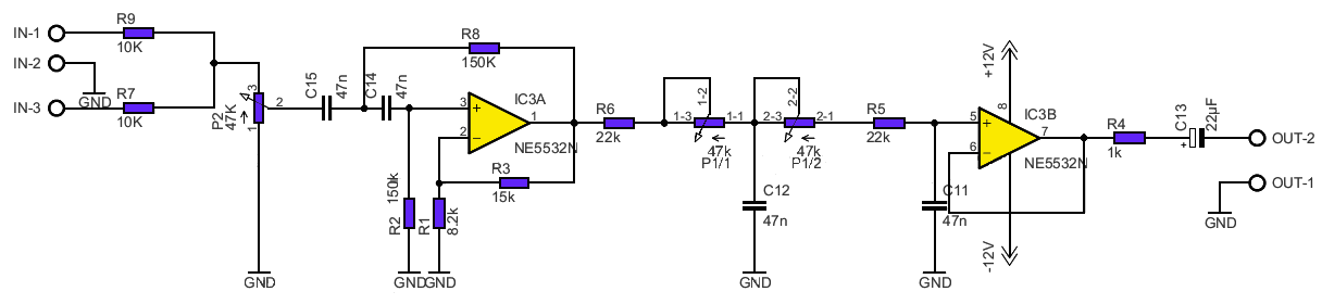 Схема ne5532 фильтр для сабвуфера