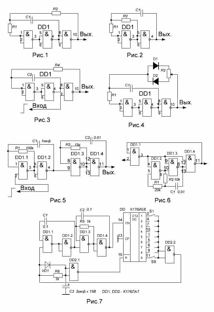 Схемы генераторов на микросхемах
