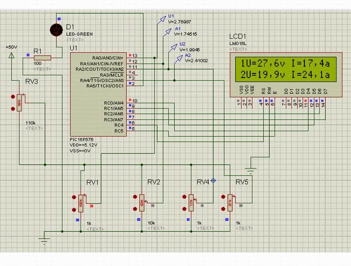 Схема вольтметр на pic16f676