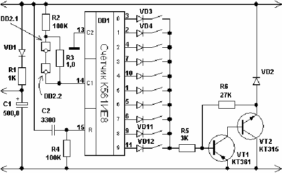 Схемы на к561ие14