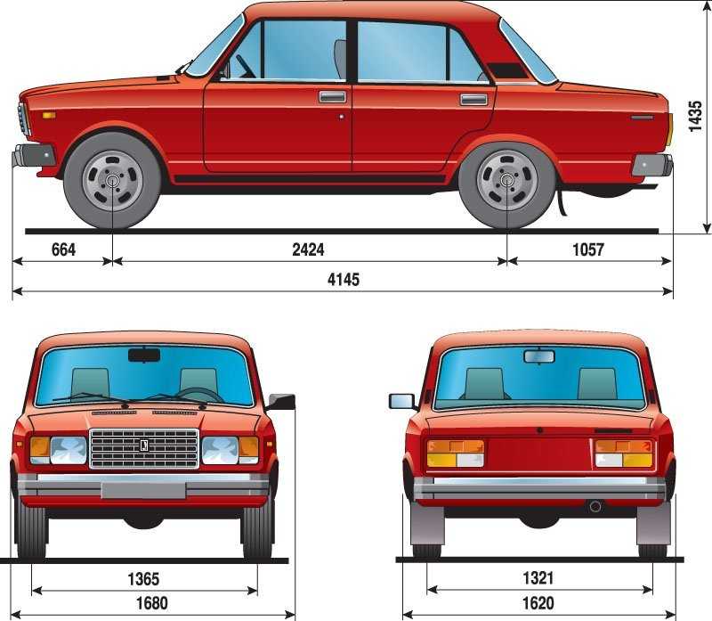 Размер машины ваз 2107