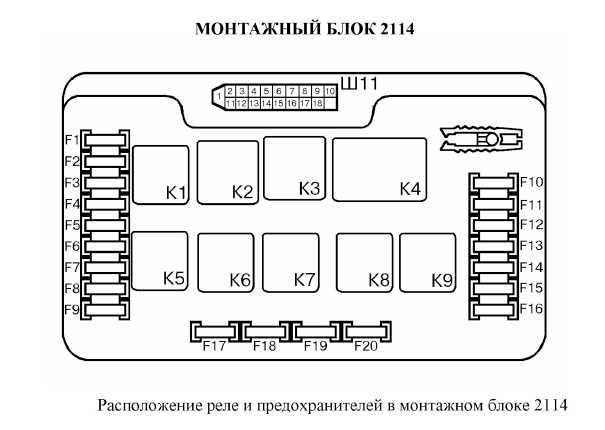 2115 монтажный блок схема