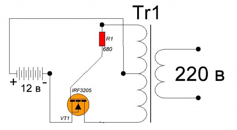 Схема инвертора 12 220в