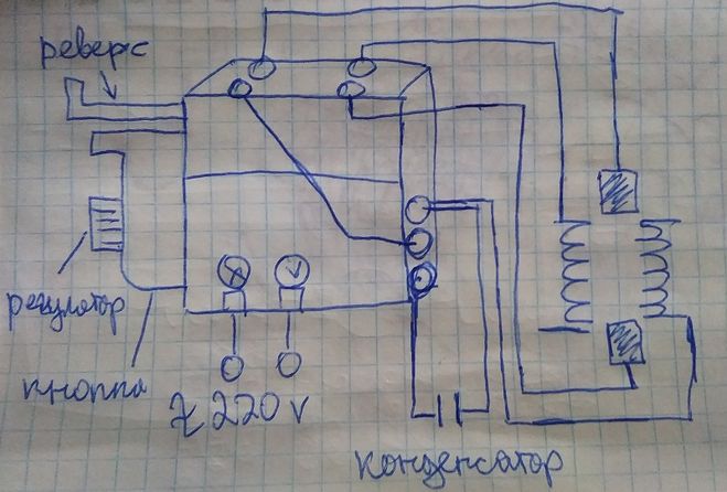 Схема подключения кнопки в шахте