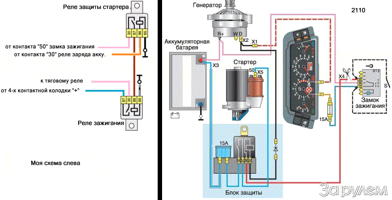 Схема подключения генератора ваз 2110 инжектор