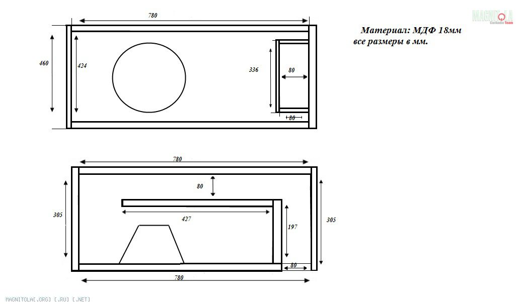 Чертеж сабвуфера онлайн
