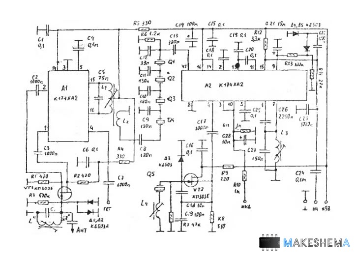 Трансивер на к174ха2 схема