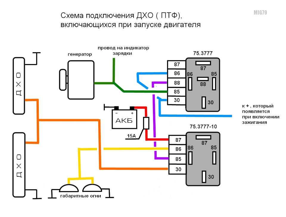 Где взять плюс после запуска двигателя ваз