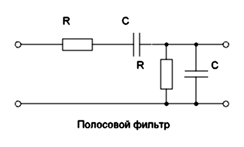 Полосовой фильтр на схеме