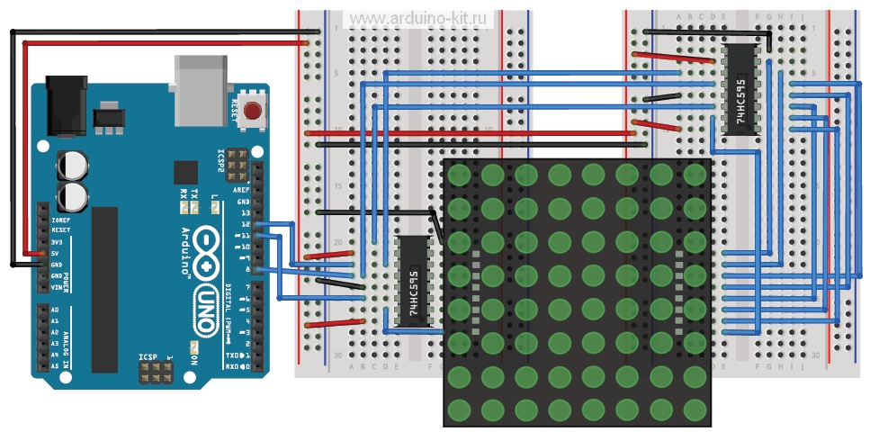 Arduino проект 9:  Матрица светодиодная 8x8