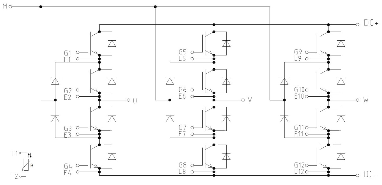 Мостовой инвертор на igbt транзисторах схема