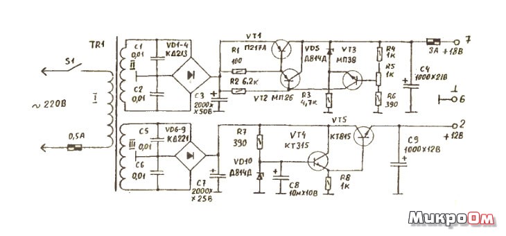 Кт805а схема включения