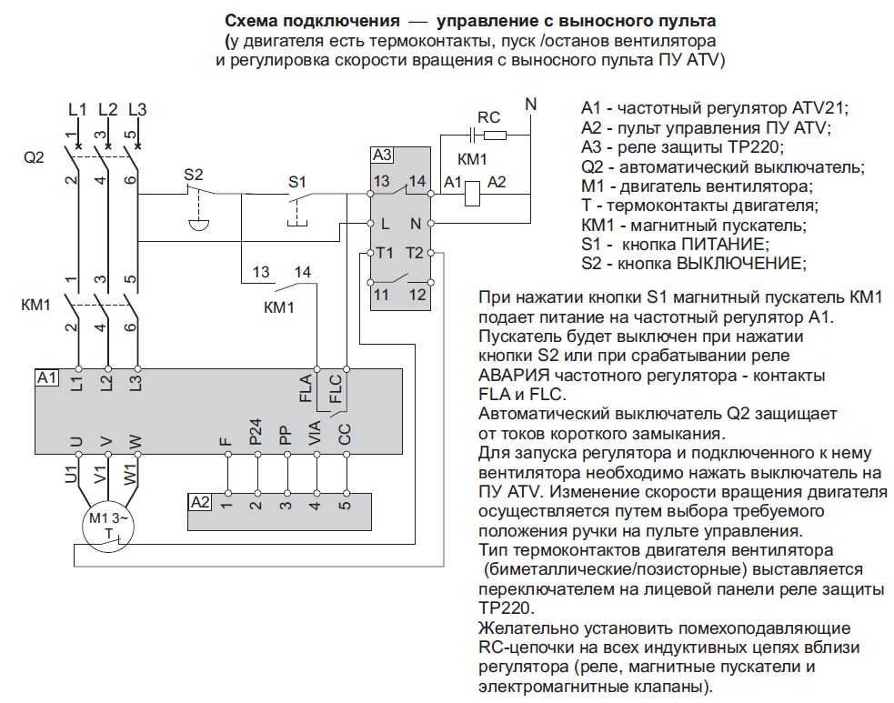 Шкаф управления вентиляцией с частотным преобразователем схема