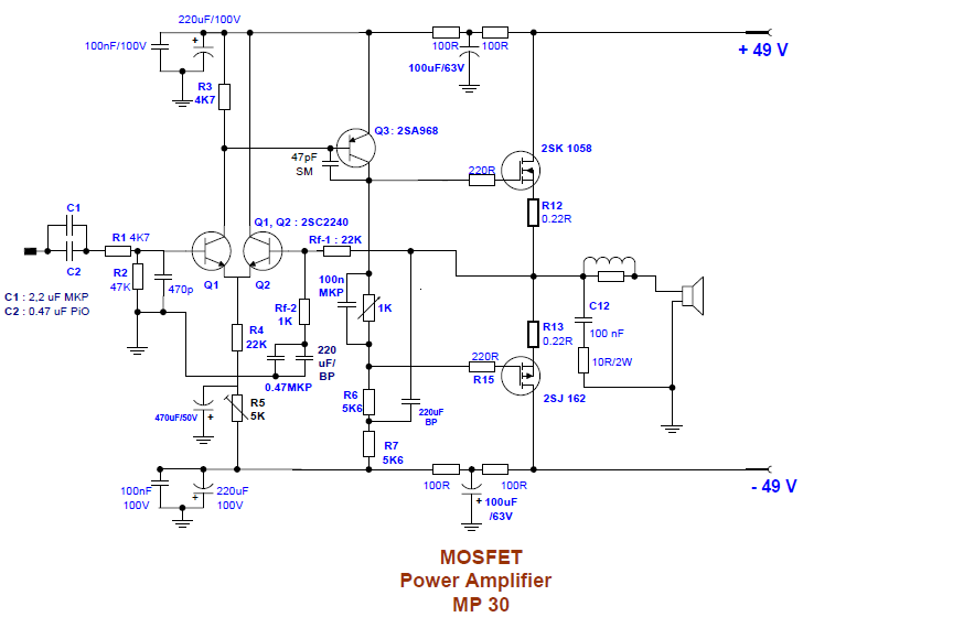 Умзч на mosfet схема