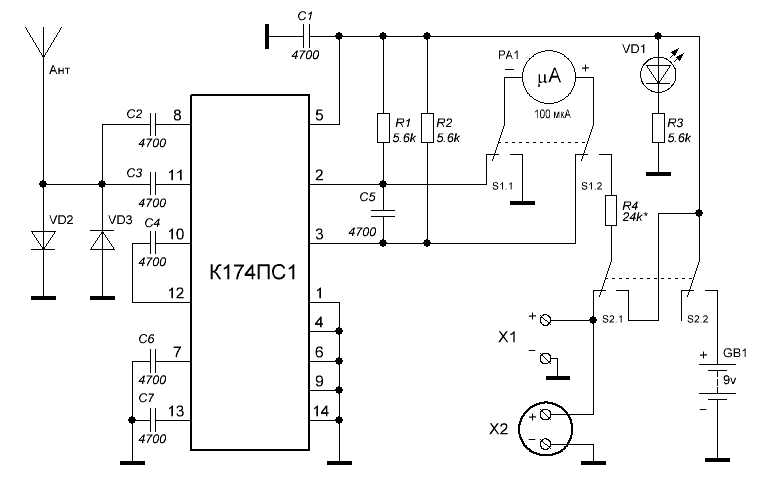 К174пс1 схема включения