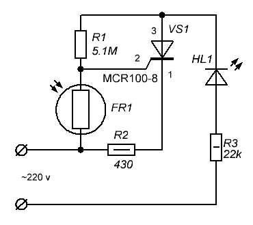Простейшее фотореле своими руками схема