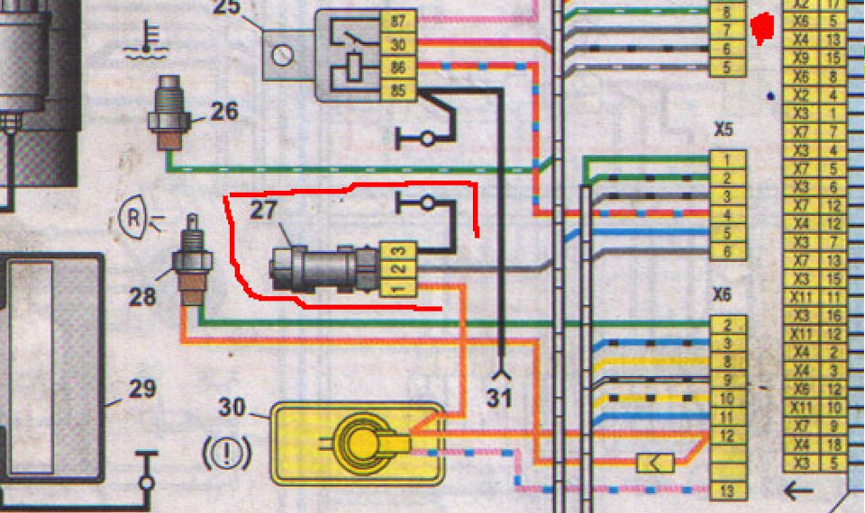 Ваз 2112 схема подключения датчика температуры