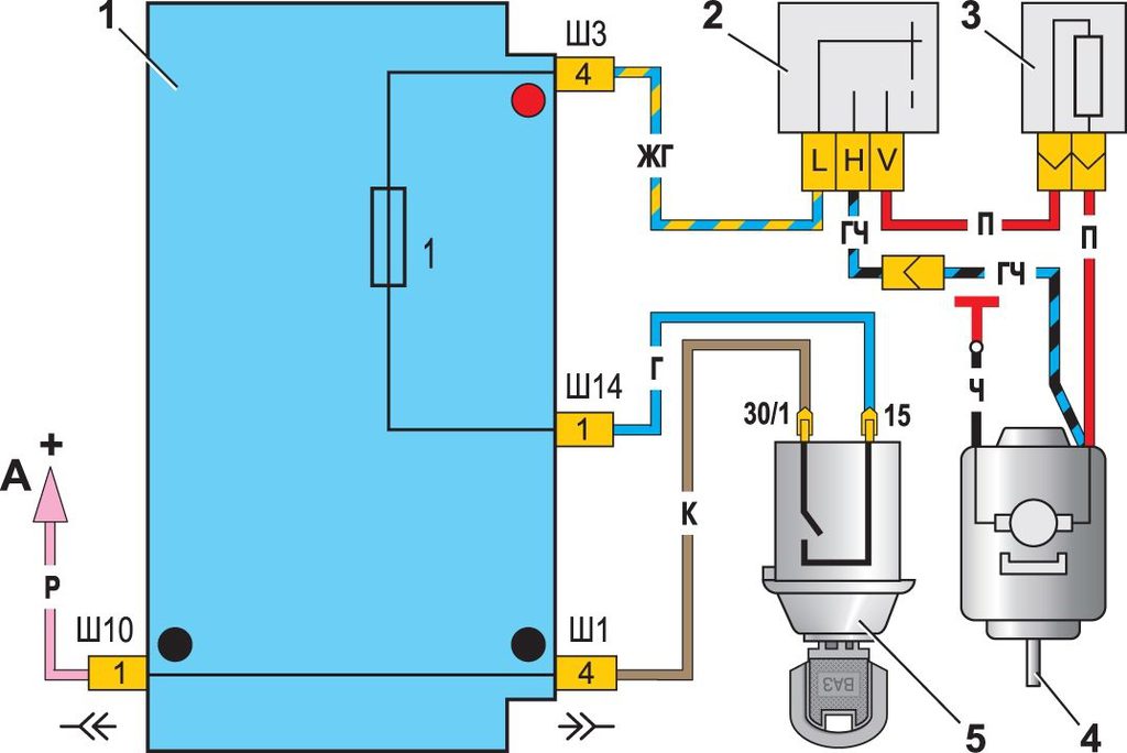 Схема электроцепи ваз 2107