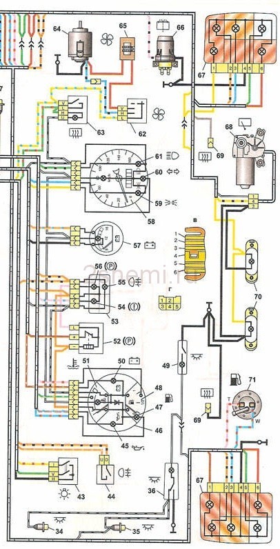 Схема света ваз 2104