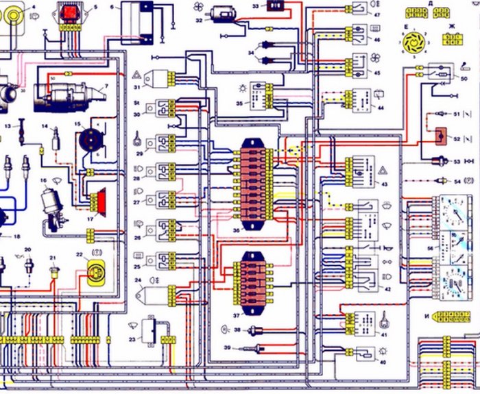 Схема проводки ваз 2121