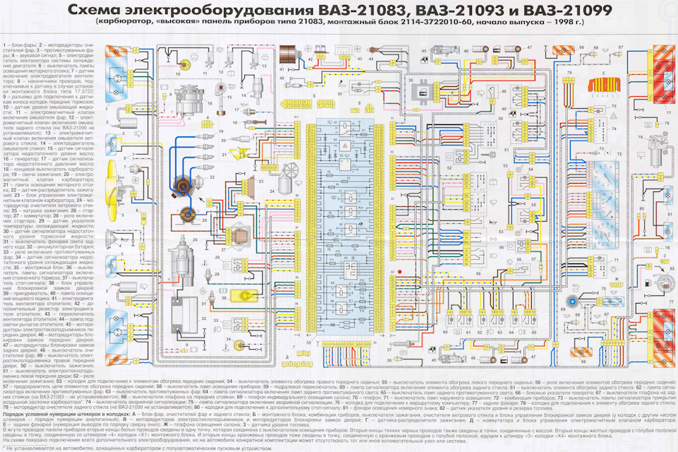 Электрическая схема ваз 2108
