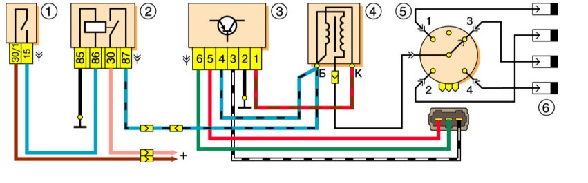 Схема замок зажигания нива 2121 подключения проводов