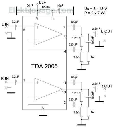 Схема включения tda7296