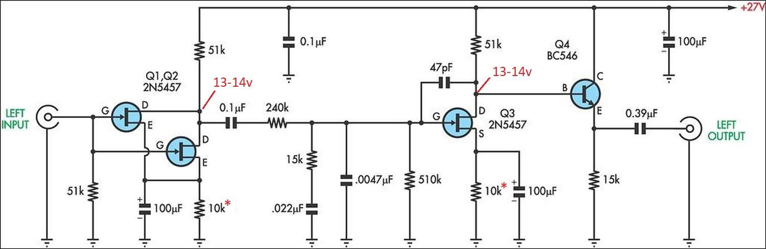 Фонокорректор на транзисторах схема
