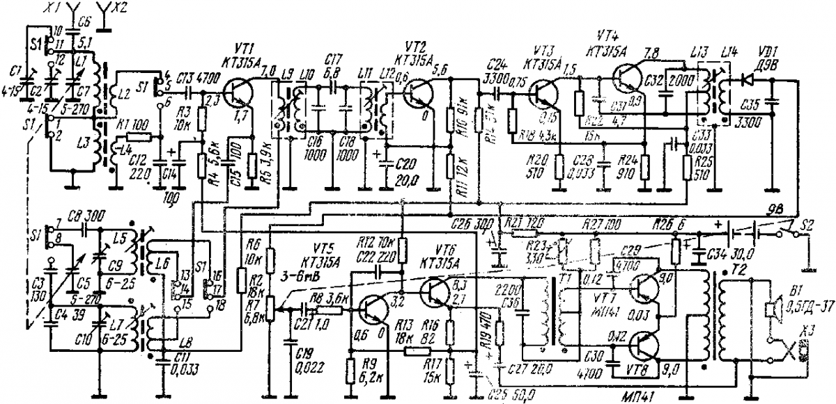 Схема приемника альпинист
