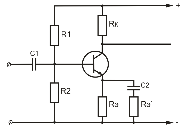 Усилитель на 1 транзисторе схема