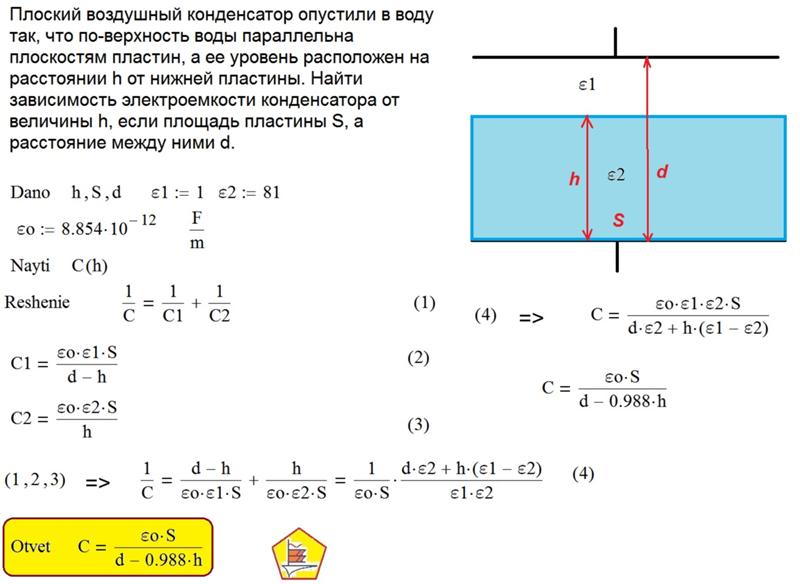 Плоский воздушный конденсатор рисунок