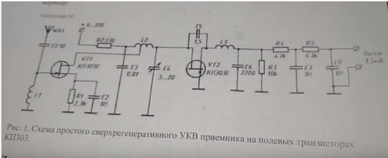 Транзистор на укв. Сверхрегенеративный приемник УКВ-приёмник 88-108 МГЦ. Приемник УКВ диапазона 88-108 МГЦ. Сверхрегенеративный УКВ приемник на полевых транзисторах. УКВ приемник на полевых транзисторах.