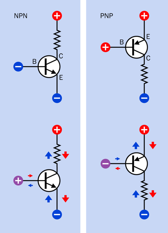 Pnp и npn схема подключения