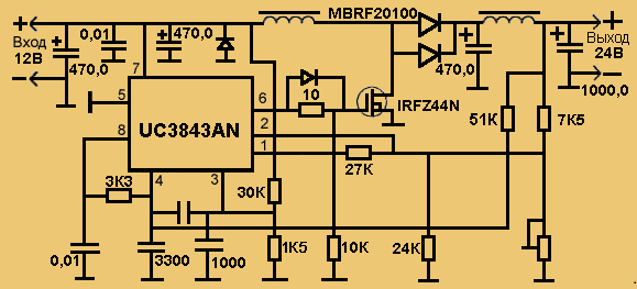 Схема преобразователь 24 в 12 в