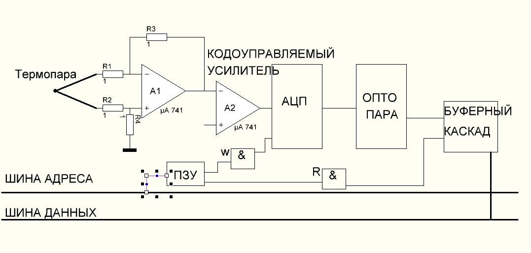 Схема включения термопары