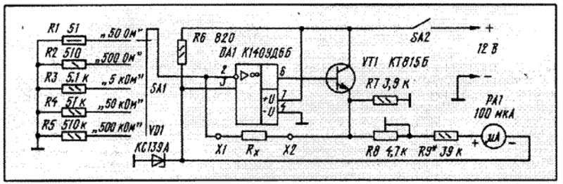 Схема своими руками микроомметр