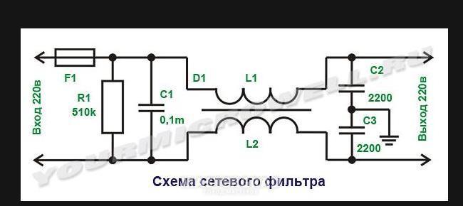 Фильтр питания 220в схема