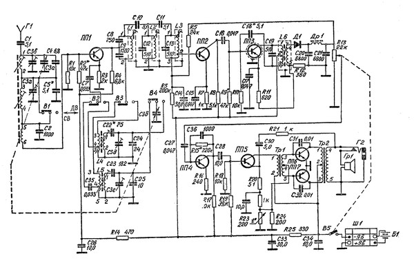 Схема радиоприемника альпинист рп 221