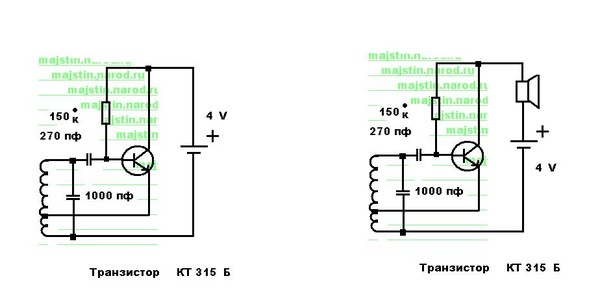 Металлоискатель на транзисторах кт315 схема