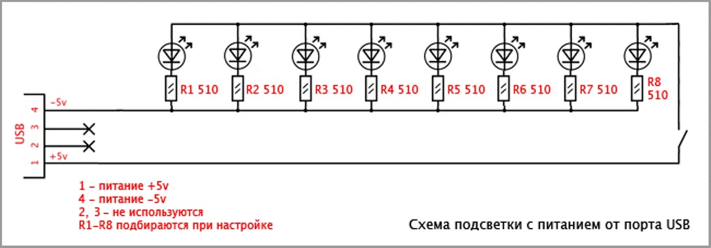 Схемы соединения светодиодов