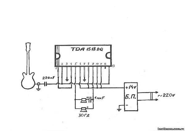 La1519b10 усилитель схема включения