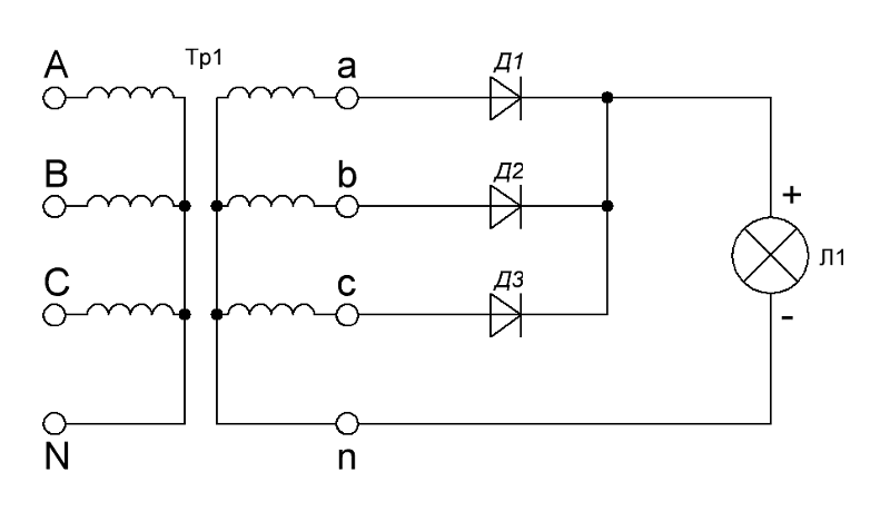 Схема трехфазного выпрямителя схема ларионова