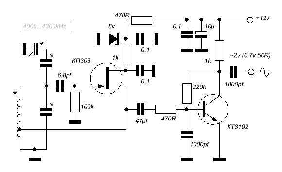 Опорный генератор 500 кгц для трансивера схема
